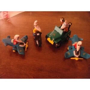 4 lot vintage McDonlads moon man happy meal toys plane jeep scooter